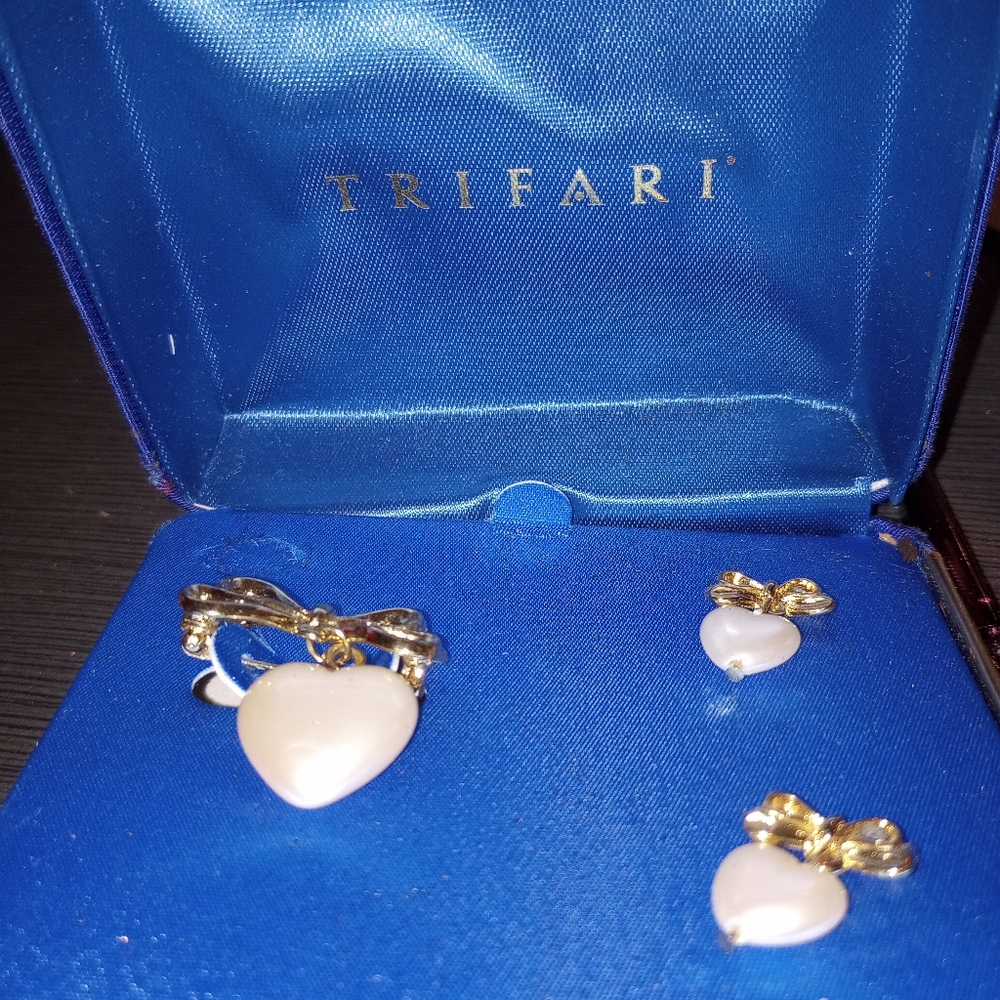 Pin and earrings